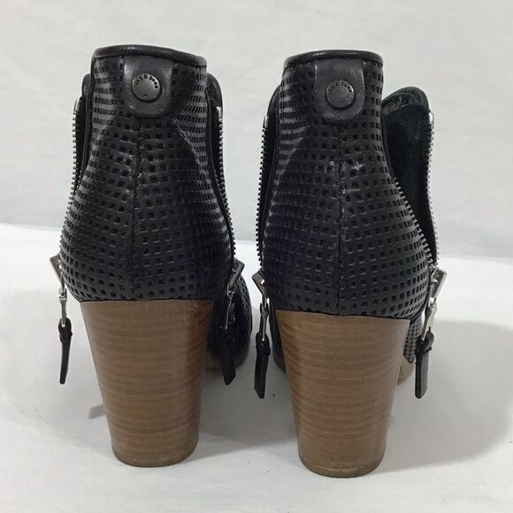 rag & bone Margot Western Boots Perforated Leather Black Size 36 1/2 - Picture 11 of 14